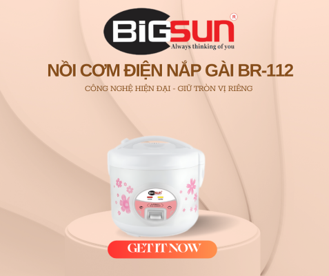 Nồi cơm điện gia đình nắp gài chống dính Bigsun BR-112